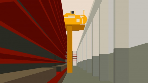 N°1 Bridge Crane with forks
